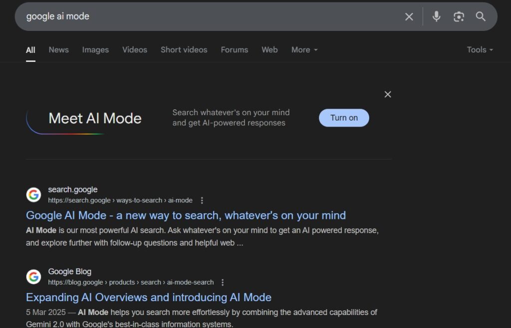 google ai mode