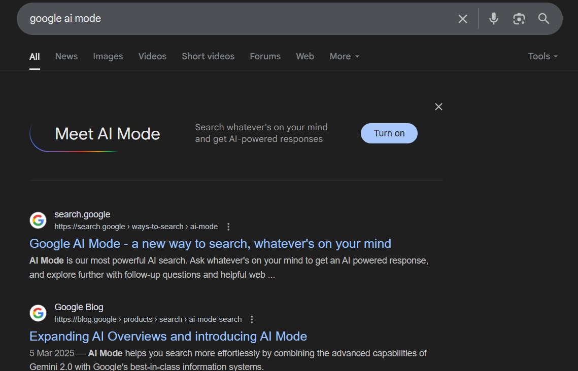 google ai mode